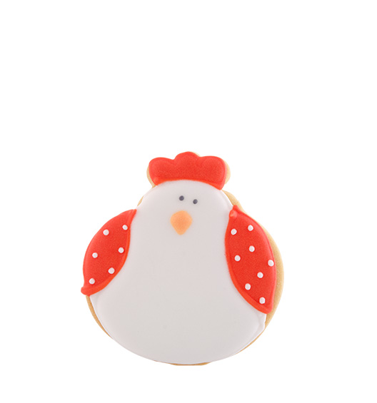 Cookie Huhn weiss rot